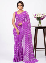 Load image into Gallery viewer, Latest Printed Georgette Saree in Polka Dots Design