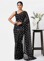 Load image into Gallery viewer, Latest Printed Georgette Saree in Polka Dots Design