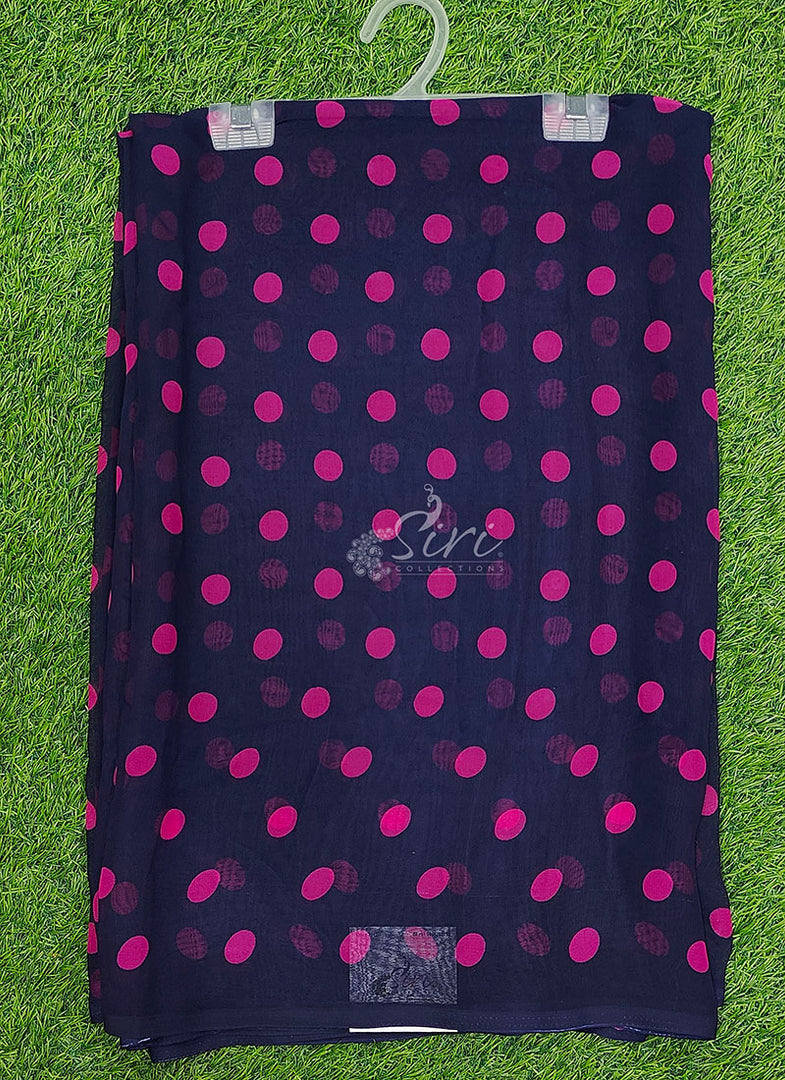 Siri Collections Georgette Saree in Polka Dots Design