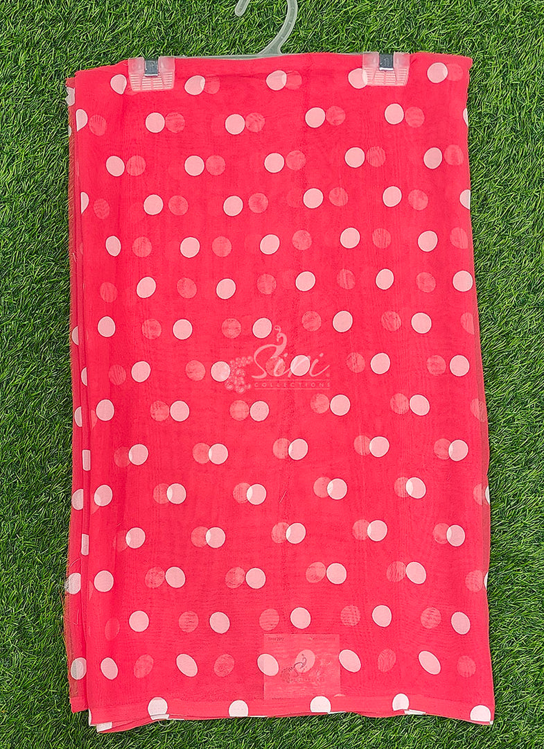 Siri Collections Georgette Saree in Polka Dots Design