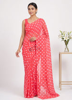 Load image into Gallery viewer, Siri Collections Georgette Saree in Polka Dots Design