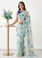 Load image into Gallery viewer, Siri Collections Printed Georgette Saree in Floral Design