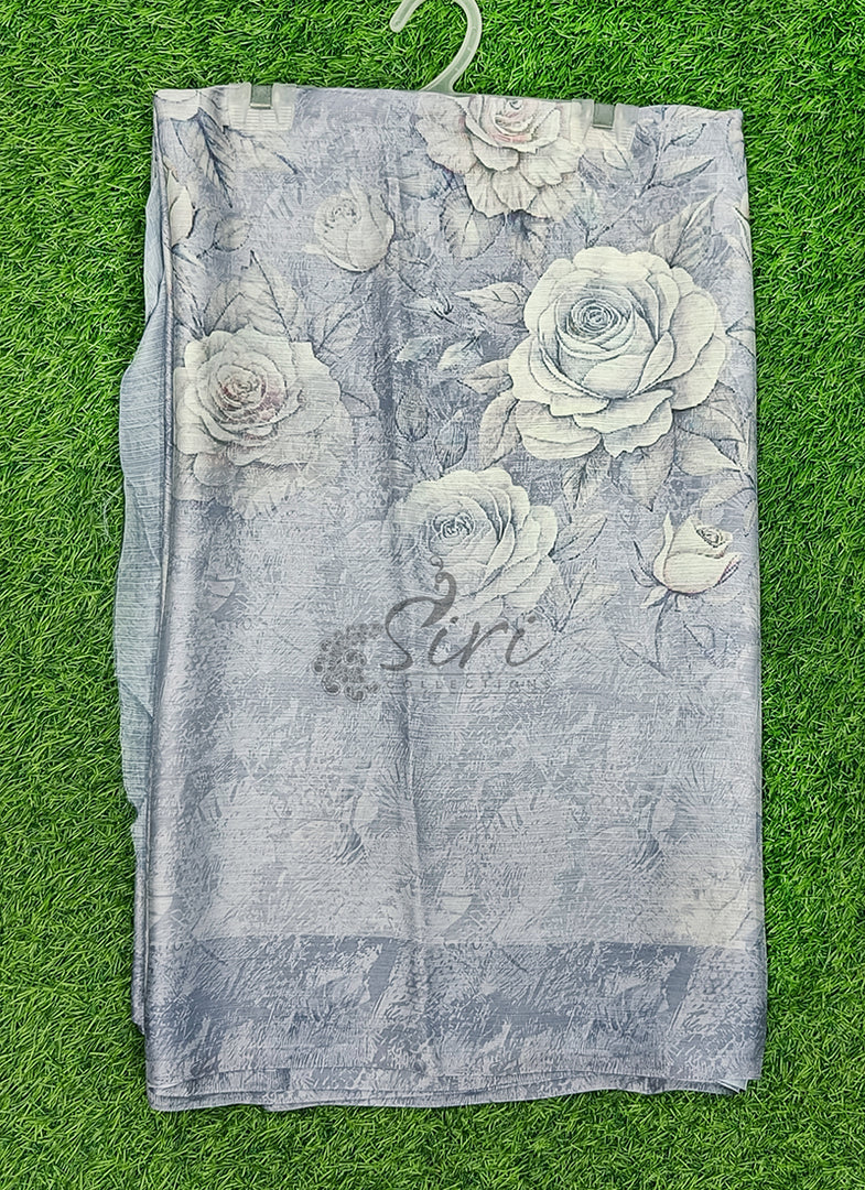 Latest Digital Print Satin Chiffon Saree