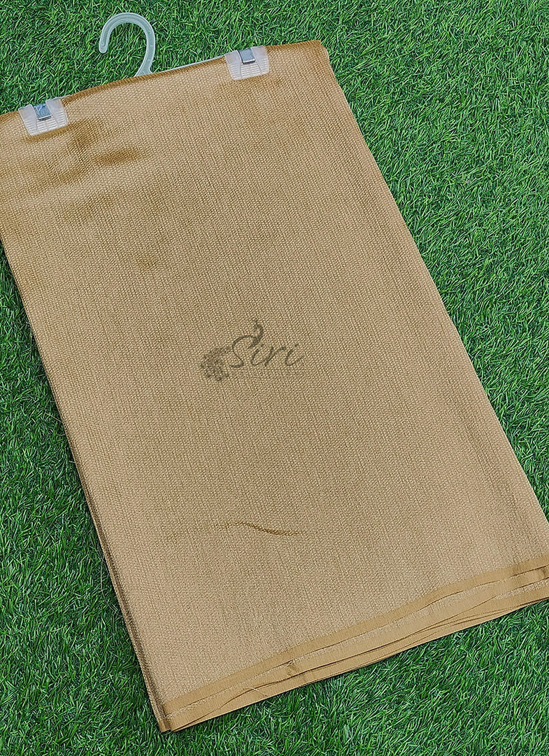 Beautiful Gold Georgette Saree without Blouse