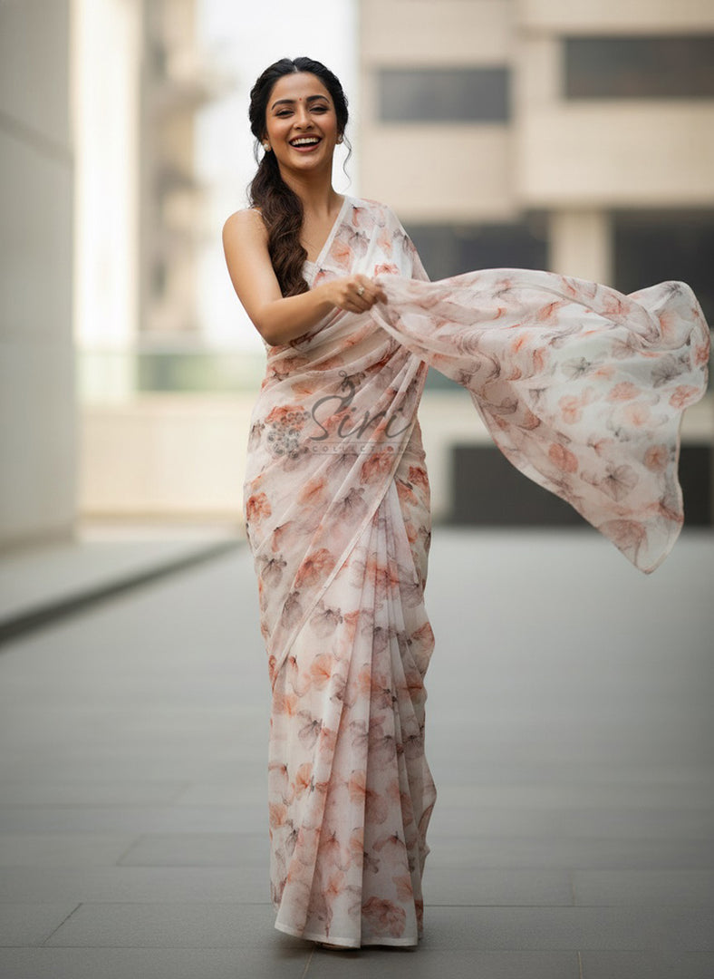 Beautiful Lovely Digital Print Soft Siri Chiffon Saree