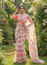 Load image into Gallery viewer, Beautiful Lovely Digital Print Soft Siri Chiffon Saree
