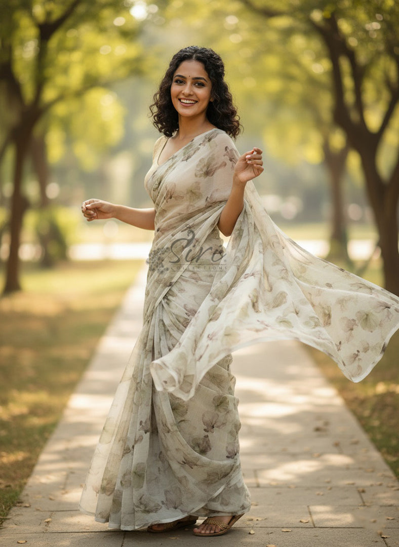 Beautiful Digital Print Soft Siri Chiffon Saree