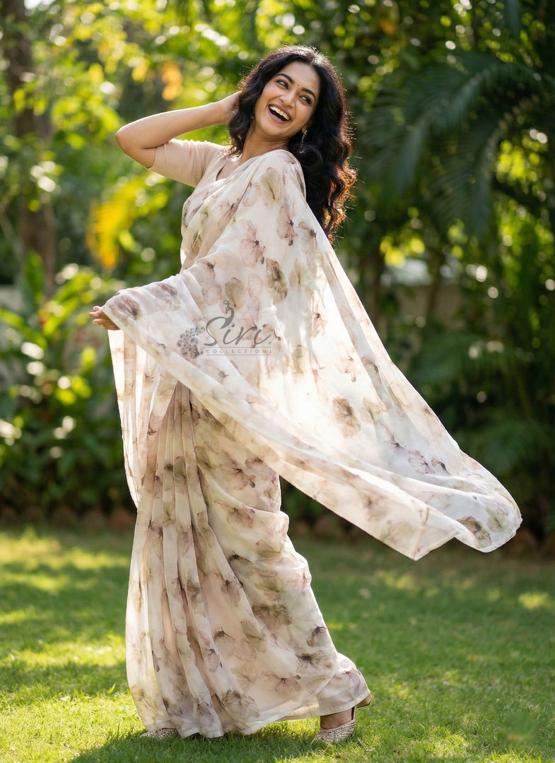 Beautiful Digital Print Soft Siri Chiffon Saree
