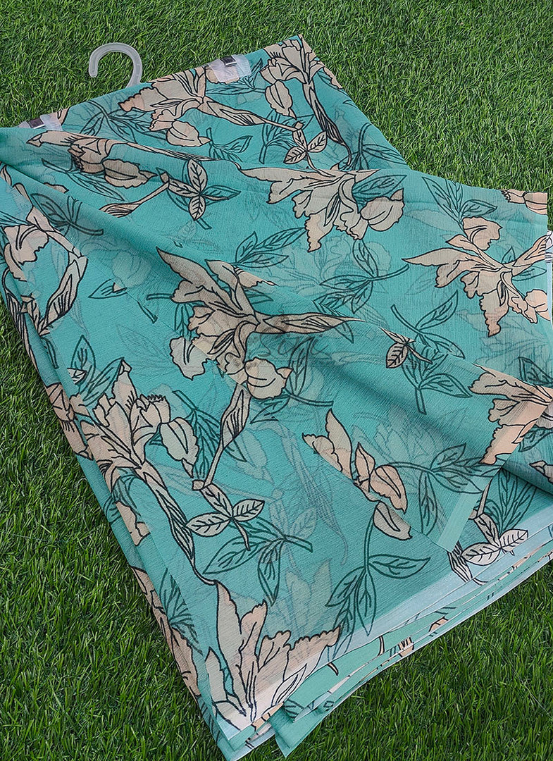 Beautiful Digital Print Soft Siri Chiffon Saree