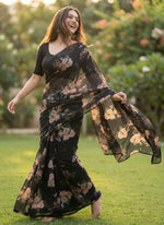 Load image into Gallery viewer, Beautiful Digital Print Soft Siri Chiffon Saree
