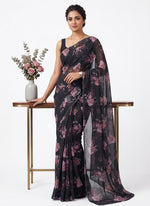 Load image into Gallery viewer, Siri Collections Beautiful Digital Print Soft Siri Chiffon Saree