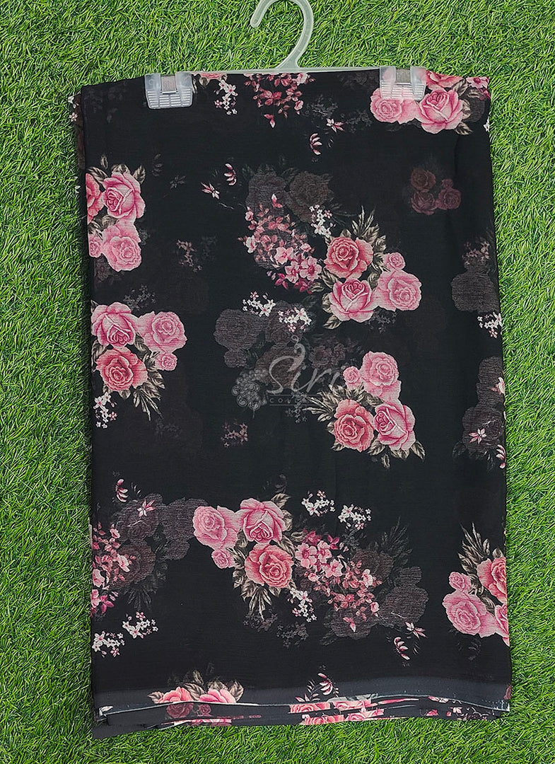 Siri Collections Beautiful Digital Print Soft Siri Chiffon Saree