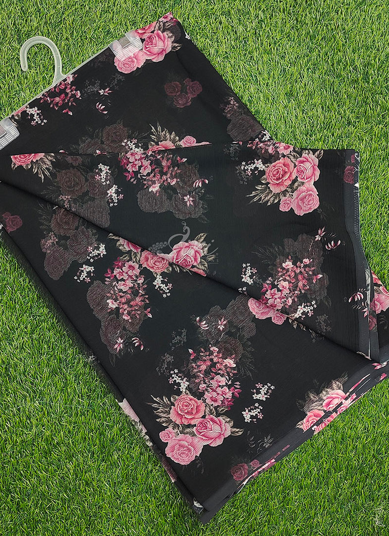 Siri Collections Beautiful Digital Print Soft Siri Chiffon Saree