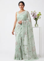 Load image into Gallery viewer, Beautiful Digital Print Soft Siri Chiffon Saree with Blouse