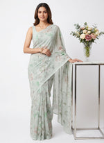 Load image into Gallery viewer, Beautiful Digital Print Soft Siri Chiffon Saree with Blouse