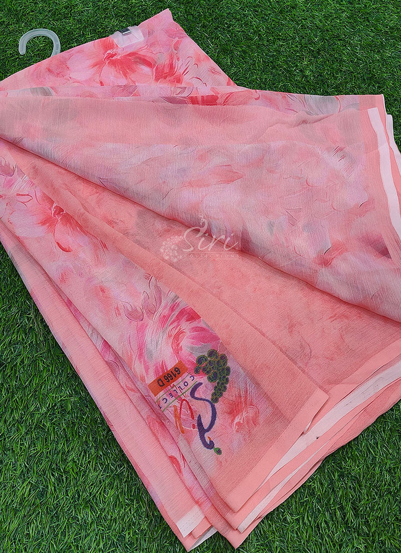 Beautiful Digital Print Soft Siri Chiffon Saree with Blouse