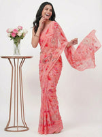 Load image into Gallery viewer, Beautiful Digital Print Soft Siri Chiffon Saree with Blouse