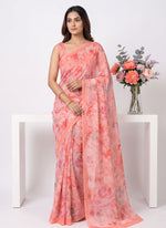 Load image into Gallery viewer, Beautiful Digital Print Soft Siri Chiffon Saree with Blouse