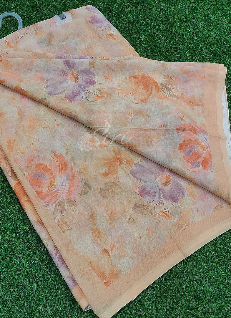 Beautiful Digital Print Soft Siri Chiffon Saree with Blouse