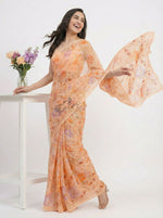 Load image into Gallery viewer, Beautiful Digital Print Soft Siri Chiffon Saree with Blouse