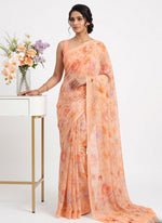 Load image into Gallery viewer, Beautiful Digital Print Soft Siri Chiffon Saree with Blouse