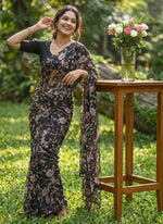 Load image into Gallery viewer, Beautiful Digital Print Soft Siri Chiffon Saree
