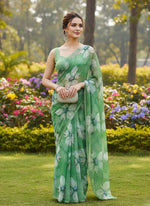 Load image into Gallery viewer, Beautiful Digital Print Soft Siri Chiffon Saree
