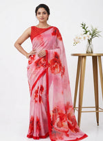 Load image into Gallery viewer, Beautiful Digital Print Soft Siri Chiffon Saree with Blouse