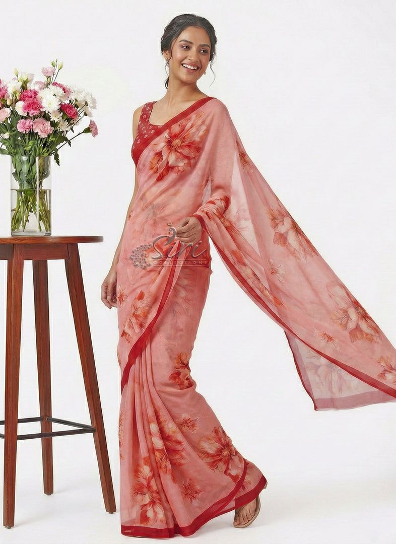 Digital Print Siri Chiffon Saree