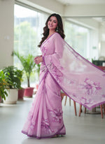 Load image into Gallery viewer, Beautiful Digital Print Soft Siri Chiffon Saree with Blouse
