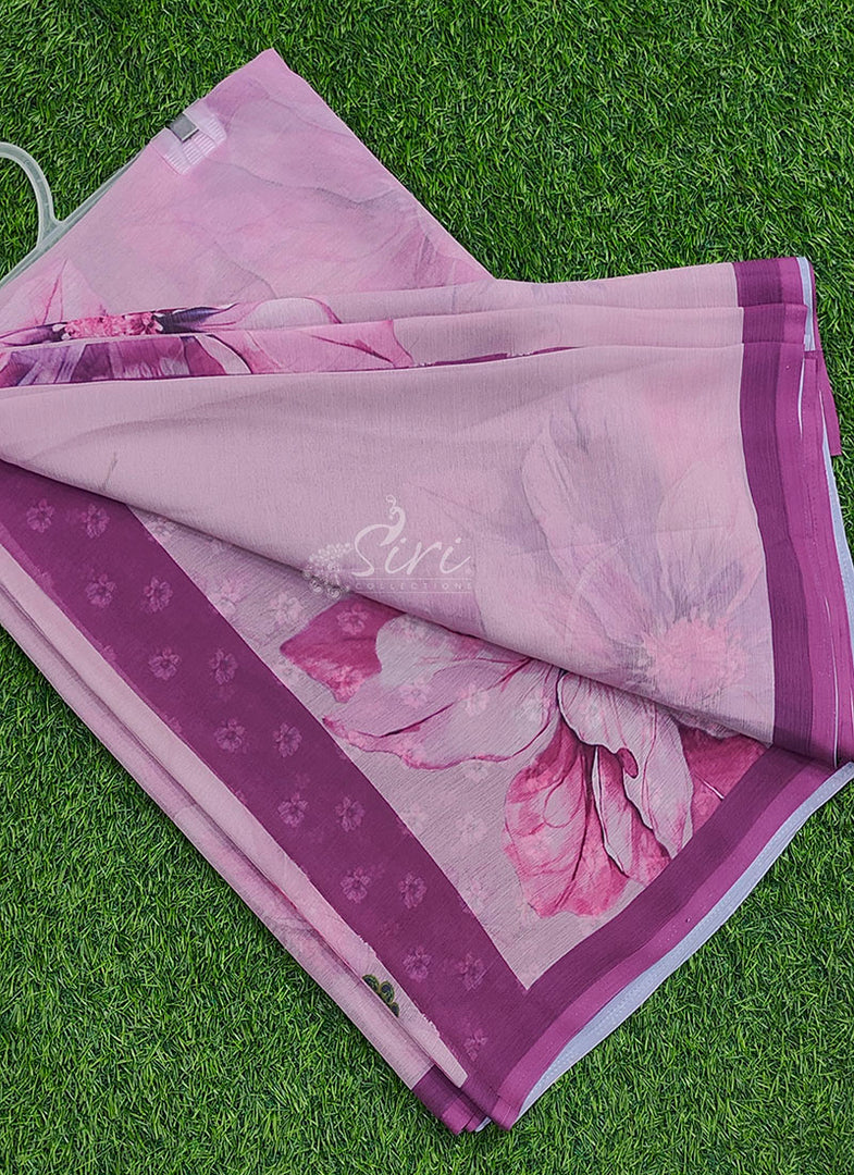 Beautiful Digital Print Soft Siri Chiffon Saree with Blouse