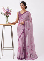 Load image into Gallery viewer, Beautiful Digital Print Soft Siri Chiffon Saree with Blouse