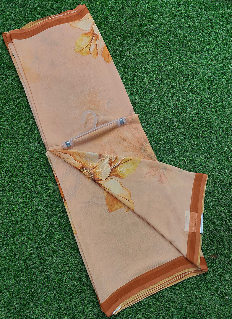 Beautiful Digital Print Soft Siri Chiffon Saree with Blouse