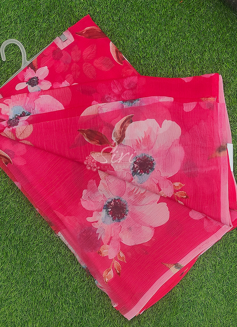 Beautiful Digital Print Premium Soft Siri Chiffon Saree