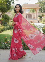 Load image into Gallery viewer, Beautiful Digital Print Premium Soft Siri Chiffon Saree
