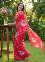 Load image into Gallery viewer, Beautiful Digital Print Premium Soft Siri Chiffon Saree
