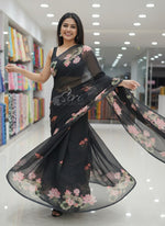 Load image into Gallery viewer, Beautiful Digital Print Premium Soft Siri Chiffon Saree
