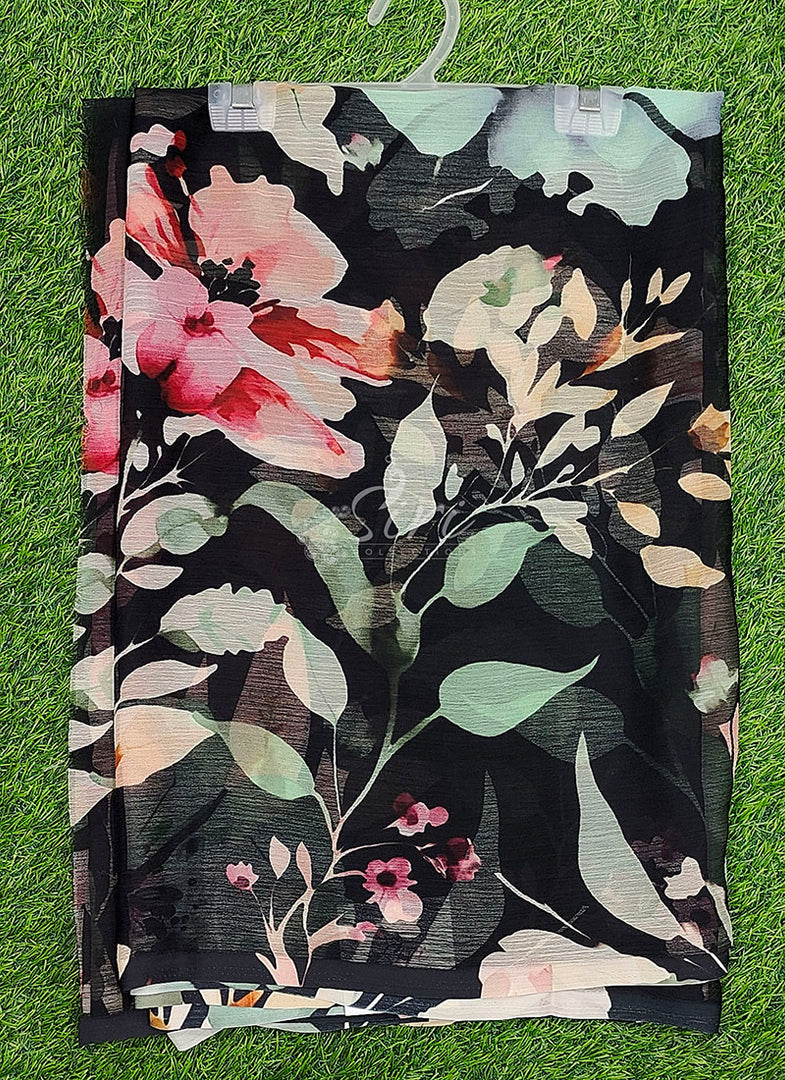 Beautiful Digital Print Premium Soft Siri Chiffon Saree