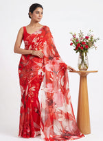 Load image into Gallery viewer, Beautiful Digital Print Premium Soft Siri Chiffon Saree