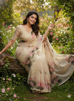 Load image into Gallery viewer, Beautiful Digital Print Premium Soft Siri Chiffon Saree
