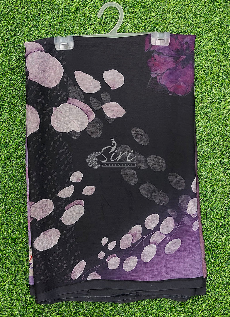 Beautiful Digital Print Soft Siri Chiffon Saree with Blouse