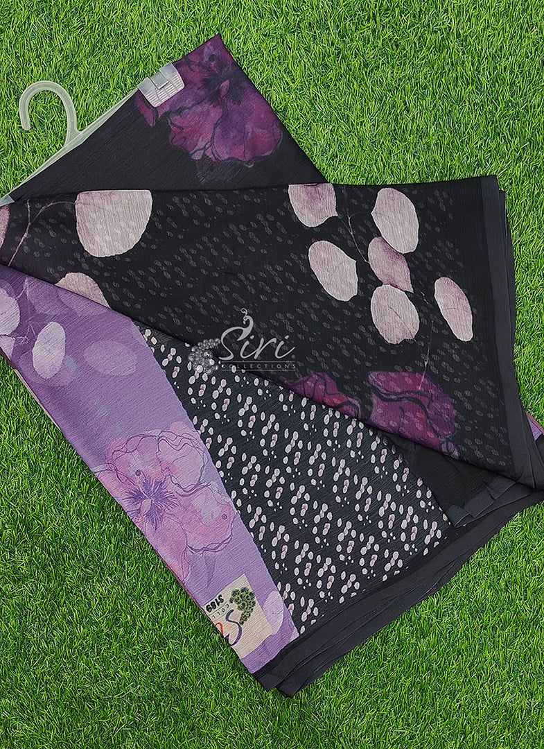 Beautiful Digital Print Soft Siri Chiffon Saree with Blouse