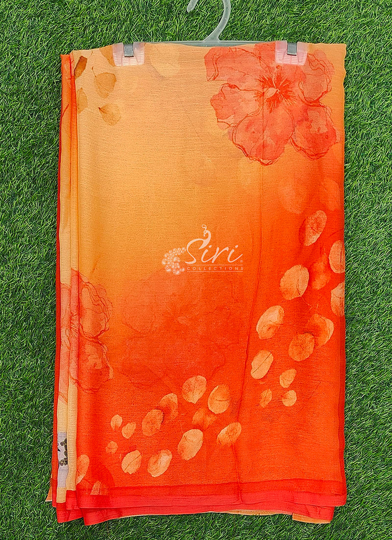 Beautiful Digital Print Soft Siri Chiffon Saree with Blouse