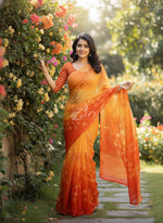 Load image into Gallery viewer, Beautiful Digital Print Soft Siri Chiffon Saree with Blouse
