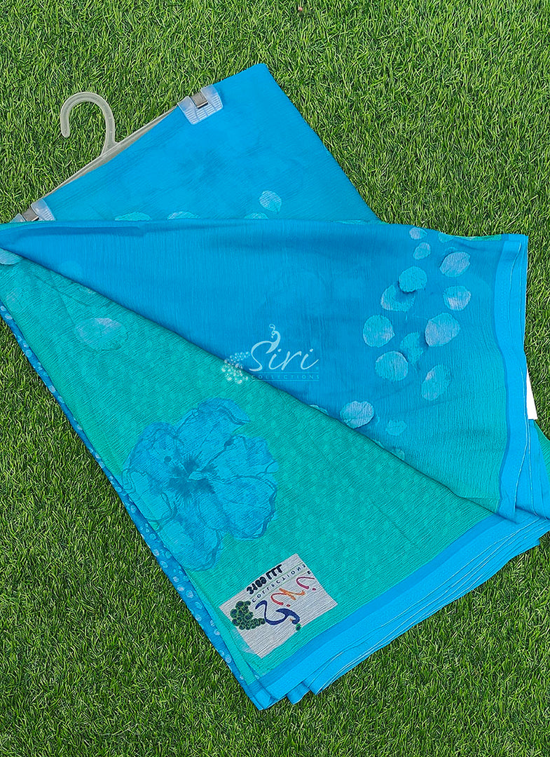 Beautiful Digital Print Soft Siri Chiffon Saree with Blouse