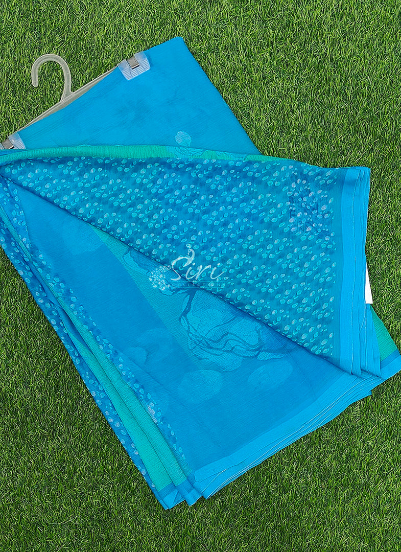 Beautiful Digital Print Soft Siri Chiffon Saree with Blouse