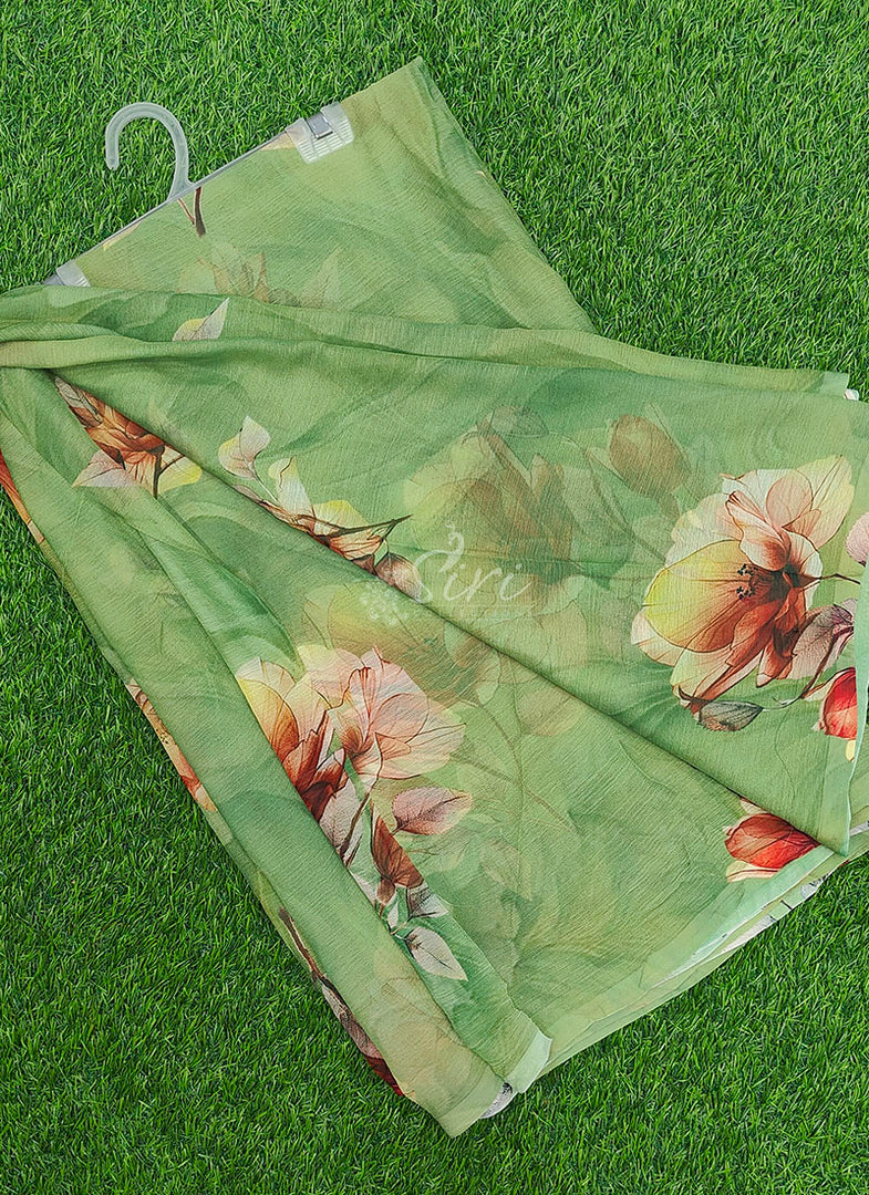 Beautiful Digital Print Premium Soft Siri Chiffon Saree