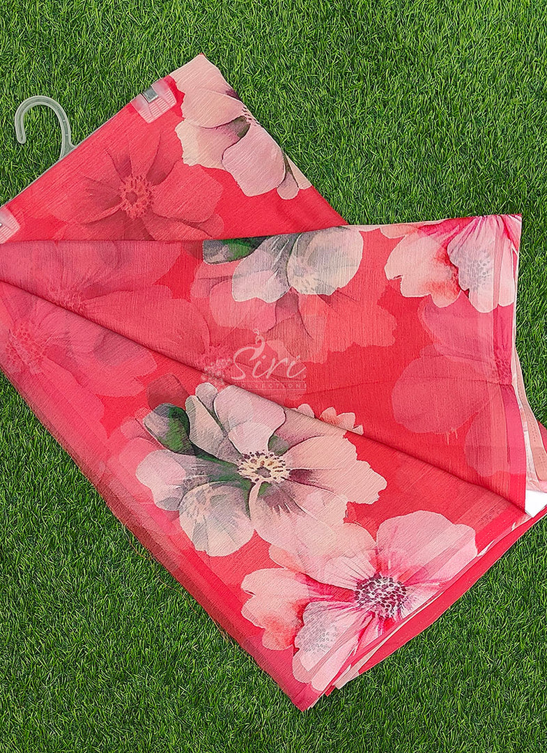 Beautiful Digital Print Premium Soft Siri Chiffon Saree