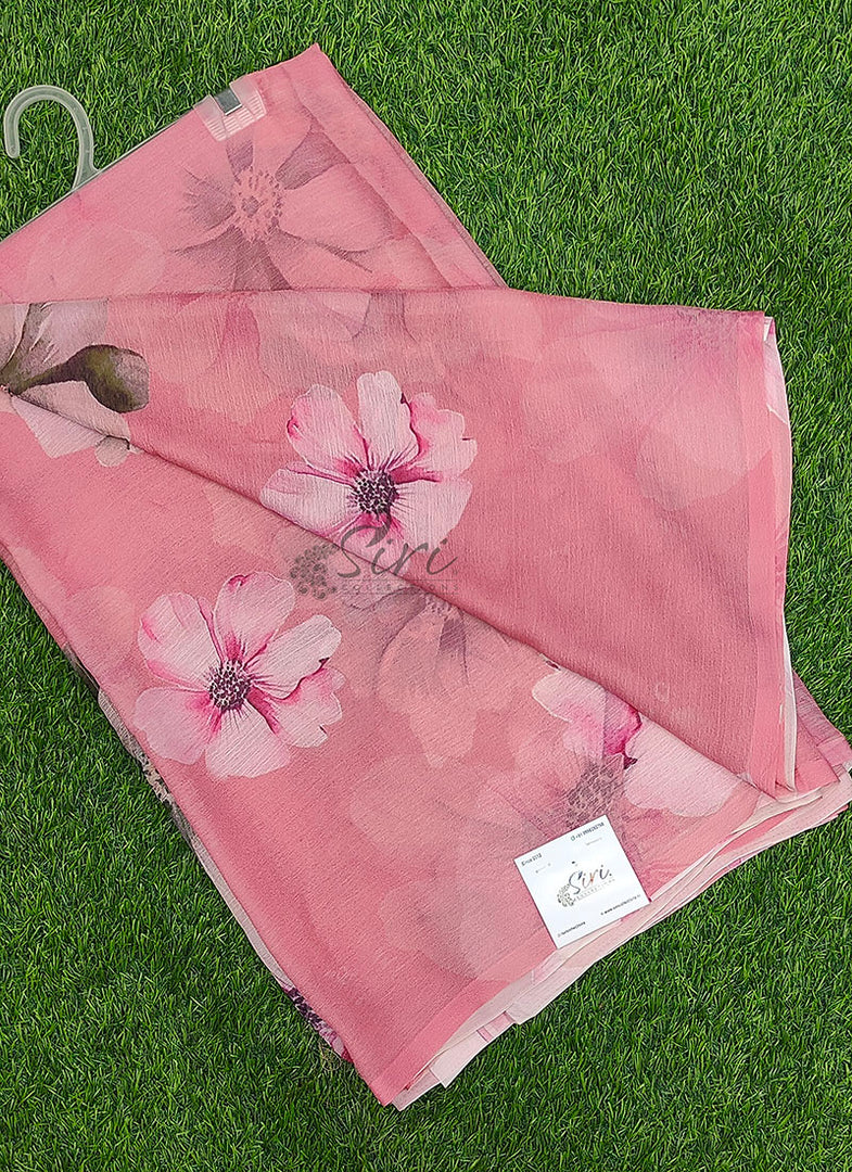Beautiful Digital Print Premium Soft Siri Chiffon Saree