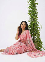 Load image into Gallery viewer, Beautiful Digital Print Premium Soft Siri Chiffon Saree

